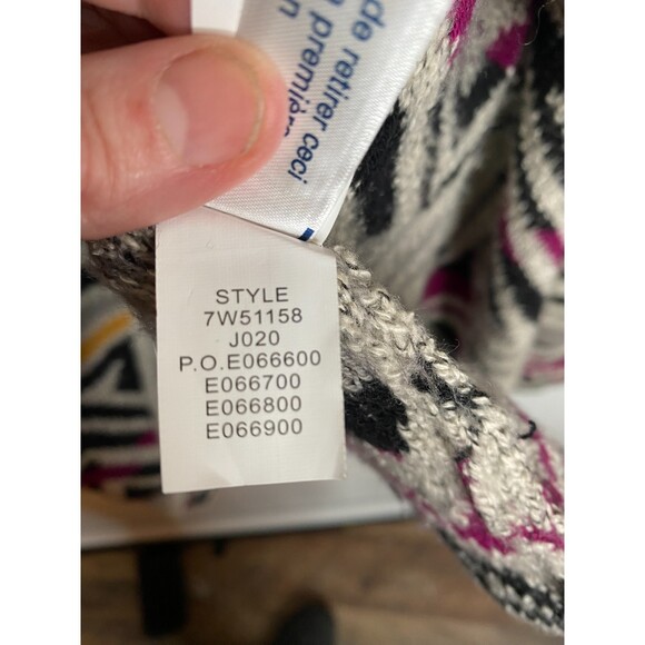 Lucky Brand Geometric Design Soft Warm Cozy Chunky Open Front Cardigan Small - Picture 7 of 11
